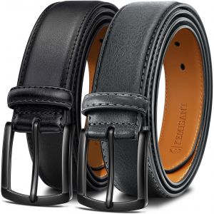 Cauc-Ceinture Homme 2 Paquet, Ceinture Cuir Pour Jeans Travail D&eacute;contract&eacute;e,31mm,Taille Fixe - Neuf