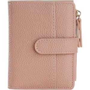 CAUC-Portefeuille Femme PU Cuir Portefeuille Petit Porte Cartes de Credit avec Fermeture &eacute;clair Poche &agrave; Monnaie Minimaliste (Rose) - Neuf