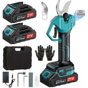NouvelHorizonstore-S&eacute;cateur &Eacute;lectrique Sans fil - Secateur a Batterie avec 2 Batteries 2000mAh & &Eacute;cran LCD, Ciseaux de Jardin Professionnel pour Taille Haies, Arboriculture, Vignoble et Arbres Fruiti - Neuf
