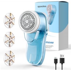 MEVRONISSHOP-Rasoir Bouloche &Eacute;lectrique avec 3 Lames, Rasoir Anti Bouloche V&ecirc;tement USB Rechargeable, Portatif Rasoir Anti Peluche V&ecirc;tements Appareil Id&eacute;al pour Meubles Canap&eacute;s Couvertures Rideaux - Neuf