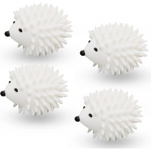 Lot de 4 boules de séchage réutilisables en forme de hérisson, adoucissantes pour linge, antistatiques et douces (blanches) - Neuf