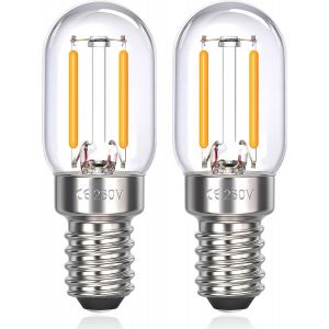 Ampoule Led E14 2w Pour Refrigerateur, T22, Équivalent 15w E14 Incandescent, Blanc Chaud 2700k, 230v, Petit Led E14 Pour Frigo/Lampe De Sel/Veilleuse Enfants, Lot De 2 - Neuf