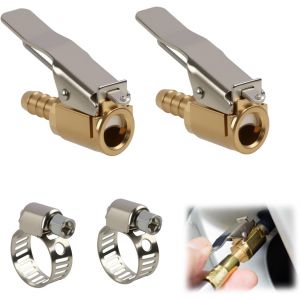 CHAAS-2 Pièces 6mm Adaptateurs de Valve de Pneu pour Voiture, Mandrin d'air en Laiton, Connecteur de Pompe de Gonflage, Embout pour Compresseur Pneumatique, Compatible avec Voitures et Camions - Neuf