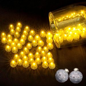CAUC-Boule Rond Ballon Lumineux LED, 100 Pi&egrave;ces Rond LED Ballons Lumineux Int&eacute;rieure, Mini LED Ballons Lampes pour D&eacute;coration Anniversaire Mariage No&euml;l Halloween Lanterne Papier(Chaud) - Neuf
