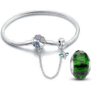 Bracelet En Argent 925 Pour Charms, Bracelets Pour Femme,Compatible Avec Les Pandora Charms,Cadeau De F&ecirc;te Des M&egrave;res, Cadeau Pour Femmes. - Neuf