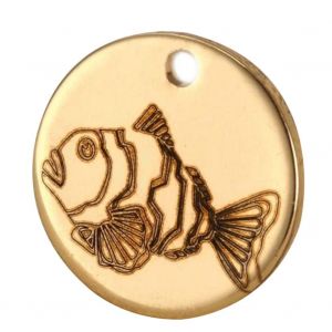 Diy Feef Poisson Oc&eacute;an Style En Acier Inoxydable D&eacute;cor Pendentif Habillement Accessoire (Or) - Neuf