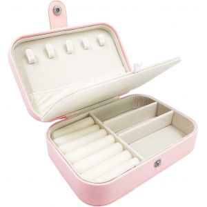 Bo&icirc;te &agrave; bijoux,organisateur de bijoux de voyage portable &agrave; 2 couches,bo&icirc;te de rangement pour bijoux - Neuf