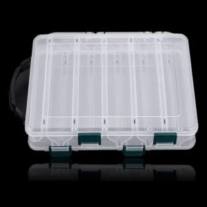 Bo&icirc;te De Rangement En Plastique Transparent Pour Materiel De Peche, Double Face, Visible, Pour Leurres, Appats, Hame&ccedil;ons (10 Emplacements) - Neuf