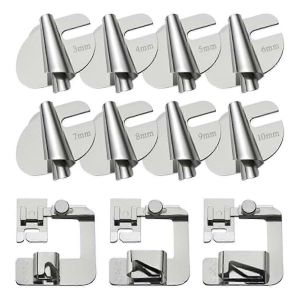 11pcs Couture Pied Ourlet Roul&eacute;,Outil De Couture D'ourlet De Pied Roul&eacute; Pour Machine &Agrave; Coudre,Avec 3 4 5 6 7 8 - Neuf