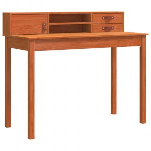 vidaXL Bureau avec tiroir Cire marron 110 x 50 x 93 cm Pin massif - Neuf