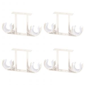 Lot de 4 Supports de Tringle à Rideaux en Alliage d'Aluminium pour Tringle à Rideaux de 28 mm (Blanc) - Neuf