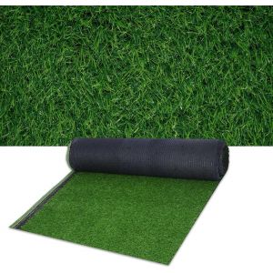 Checarzhn--No1-Gazon Artificiel 10 X 1 M, Tapis De Gazon Artificiel D'extérieur De 30 Mm De Hauteur, Tapis De Gazon Artificiel Au Mètre, Perméable À L'eau, Pour Extérieur, Terrasse Et Balcon, Vert - Neuf