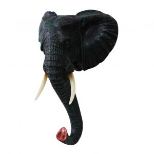 Crochets muraux en forme d'animaux, décoration pour porte-manteau, artisanat en résine, simulation d'animaux de la forêt (éléphant) - Neuf