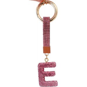 KAL-Porte Clef Lettres Pour Femmes Et Filles, Porte-Clés Rose, Accessoires Brillants Pour Clés/Clés De Voiture/Sacs À Dos Et Sacs À Main, Cadeaux Pour Femmes - Neuf