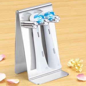 KALANKA-Porte Brosse &agrave; Dents Electrique, Support Brosse a Dent Electrique Salle de Bain, Porte Brosse &agrave; Dents Mural, Auto-Adh&eacute;sif Rangement Brosse a Dent (Argent&eacute;, Petit) - Neuf