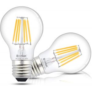 Kalanka-6w A60 Ampoules Led E27 Ac/Dc 12-24v Vis Edison Led Filament Bulb Blanc Chaud 2700k Vintage Bulb Equivalent 60w 75w Halogen 360 Degree Pour Rv Camper Marine Yacht Lorry (2-Pack) - Neuf