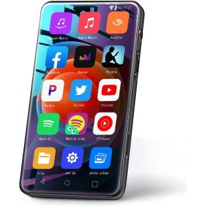 Lecteur Mp3 Avec Bluetooth Et Wifi Jusqu'À 1Tb,4"" Lecteur De Musique À Écran Tactile Avec Spotify, Pandora, Lecteur Mp3 Android Avec Audible, Lecteur Mp4 Hifi Avec Haut-Parleur,Noir - Neuf