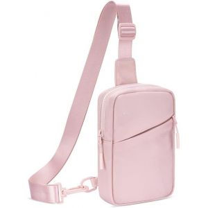 KAL-Sacoche Homme Femme Bandouliere Des Sports Étanche Sport Sling Sac De Poitrine Randonnée Petit Téléphone Portable Crossbody Nylon Pour Iphone 16 Pro Max 15 14 Samsung Xiaomi Bis Zu 7.5" Rose - Neuf