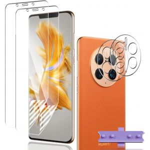 Protection Décran Pour Huawei Mate 50 Pro Film Flexible Tpu 2 Pièces + Caméra Arrière Protecteur 2 Pièces,Sans Bulles/Anti-Rayures/Facile À Installer Pour Huawei Mate 50 Pro Verre Trempé - Neuf