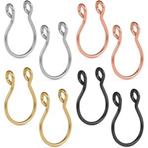 Faux Piercing Nez Anneaux 20g Faux Septum Piercing Non-Piercing Oreille Femme Homme Piercing L&egrave;vre Anneaux - Neuf