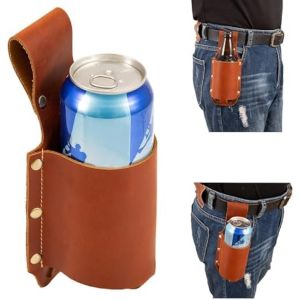 JGD-Ceinture de Bi&egrave;re en Cuir, Porte-Bouteille pour Voyage, Cadeau pour Homme, F&ecirc;te des P&egrave;res, No&euml;l, Amateurs de Bi&egrave;re, Marron - Neuf