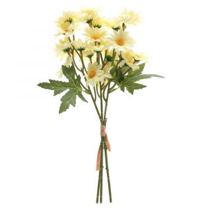 BOUQUET MARGUERITE ARTIFICIELLE 26CM JAUNE - Neuf
