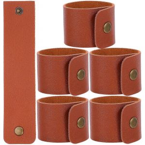 6pcs ronds de serviette PU Anneaux de serviette Simplicité serviette boucle vacances ronds de serviette - Neuf