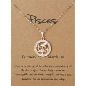 1pcs Zodiaque Collier 12 Constellation Signe Pendentif Collier Anniversaire Gitfts Vacances Pour Les Femmes Filles - Neuf