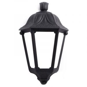 Fumagalli - Demi-Lanterne Murale 'iess&eacute; Diffuseur Opaque E27 Ip55 - Noir - Neuf