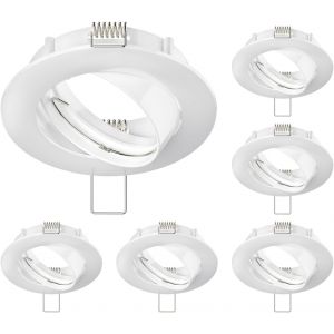 KAL-6 Cadres D'Encastrement Au Plafond Circ, Rond, Pivotant, Blanc Brillant - Neuf