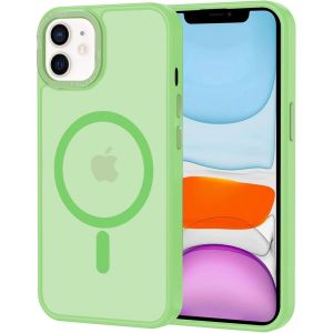 Kal-Coque Pour Iphone 11 Magnétique Compatible Avec Magsafe, Étui Mat Translucide Minimaliste, Pc Dur Housse Arrière Anti-Rayures + Tpu Bumper Antichoc - Vert - Neuf