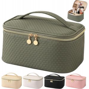 Trousse de Toilette Femme Voyage,Trousse de Maquillage Grande Capacité, Multifonction Imperméable Trousse de Voyage avec Compartiments Makeup Bag ¿Vert Matcha¿ - Neuf