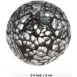 Cmjaagur-Boules De Verre En Mosa&iuml;que 6pcs/6cm Orbes Cr&eacute;piter Des Balles Table Centre De Table No&euml;l F&ecirc;te D&eacute;coration[M832] - Neuf