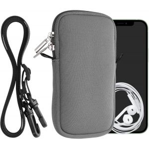 Housse De Protection Universelle Pour Smartphone L - 6,5"" - Pochette Protection T&eacute;l&eacute;phone Portable En N&eacute;opr&egrave;ne Avec Collier Ajustable - Gris[Car781428] - Neuf