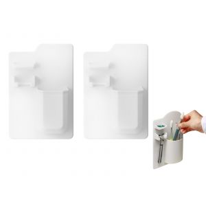 Support mural en silicone pour brosse &agrave; dents et dentifrice - Lot de 2 - Neuf