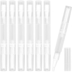 10 PCS Tubes Vides 3 ml Transparent Twist Stylo Vide avec Pinceau Rechargeable Nail Oil Pen Stylo &agrave; Torsion Tube pour Huile Essentielle,Vernis &agrave; Ongles,Parfum,Brillant &agrave; L&egrave;vres - Neuf