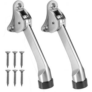 ASFASFq-2 Pi&egrave;ces But&eacute;e de Porte,Emp&ecirc;che la Porte de Claquer,Arr&ecirc;t de Porte Support de Porte,Avec Pare-Chocs en Caoutchouc Souple et Vis - Alliage de Zinc - 13 cm - Neuf