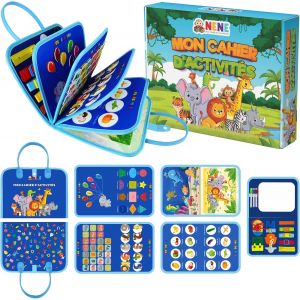 Nene Busy Board Montessori-Educational Toy 2-6 Years Boy Girl-Sensory Activity Board Without Screen-Letters,Numbers,Shapes,Colors-Fine Motor Skills-Child Gift Idea - Neuf