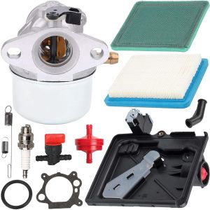 MEVRONISSHOP-799868 Carburateur pour Briggs & Stratton 498170 799872 694202 497586 498254 790821 124T02 124T05 124T07 126M02 129700 12V800 12C700 Petit moteur &agrave; 4 temps avec base de filtre &agrave; air - Neuf