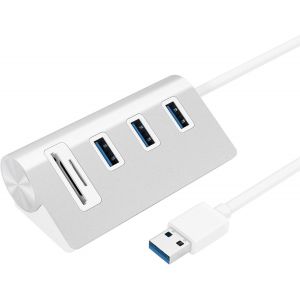 Hub USB 3.0 à 3 Ports Alimentation par USB avec SD/Micro SD Lecteur de Carte Combo pour iMac,MacBook,MacBook Air,MacBook Pro,Mac Mini,PC et Ordinateurs Portables - Neuf