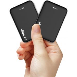 [Lot De 2] Mini Batterie Externe Pour Gilet Doudoune Veste Chauffante 5v 2a Usb 5000mah Power Bank Petite Taille Chargeur Portable Pour Iphone 7 8 11 Samsung Galaxy S9 S10 Légère Compact - Neuf