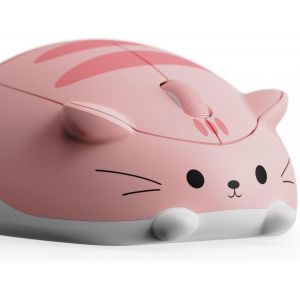 Souris sans Fil Mignonne sur Le thème des Chats, Mice Rose, Souris tri-Mode Bluetooth 3.0/5.0/2.4G, récepteur USB A, clic Silencieux, Souris Cartoon pour Ordinateur Portable/PC (Pink Angie) - Neuf