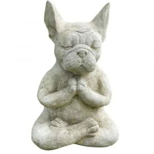 1 pièce de 15 cm, décoration de jardin en forme d'animal de méditation, chien méditant - Neuf