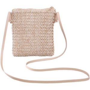 TZF-Sac De Plage en Paille Femmes Mode Sac De Paille Rotin Tissé Sac À Main Bandoulière Sac De Messager Tresse Petit Sac À Main Carré Boho Plage Beige - Neuf