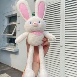 Tirez Le Lapin, Porte-Cl&eacute;s En Peluche, Longues Oreilles En Peluche Lapin Avec Oreilles Tirantes Poup&eacute;e Porte-Cl&eacute;s Cadeau Jouet Pour Gar&ccedil;on Et Fille (White) - Neuf