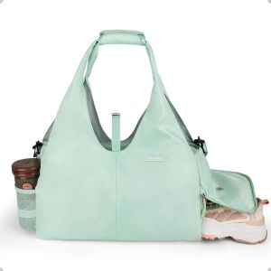 Acdsgd-Sac De Sport Pour Femme - 25 L - Grand Sac De Voyage Avec Compartiment &Agrave; Chaussures - Sac De Transport Pour Tapis De Yoga - De Natation Pour Gym, Yoga, Sauna, Shopping - Vert, L - Neuf