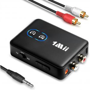 VornixorSarlshop-ML302 RCA Transmetteur R&eacute;cepteur Audio Bluetooth 5.3, 3.5mm Jack &Eacute;metteur Adaptateur Bluetooth pour 2 Casque sans Fil, Son Hi-Fi aptX LL/AD/HD pour TV, Cha&icirc;ne St&eacute;r&eacute;o, PC, 30H Playtim - Neuf