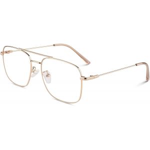 Fdjhy-Lunettes De Vue Femme Et Homme Rétro Pilote Style Mode Métal Monture Fausse Lunettes Uv400 - Neuf