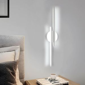 Applique Murale Intérieure Led, 24w Lampe Murale Led Moderne 2700lm, Blanc Luminaire Mural Chambre En Aluminium Lumière Froide 6500k Pour Cuisine, Couloir, Escalier, 60cm - Neuf