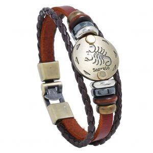 Bracelet Tresse Vintage En Perles Avec Constellations (Scorpion) - Neuf